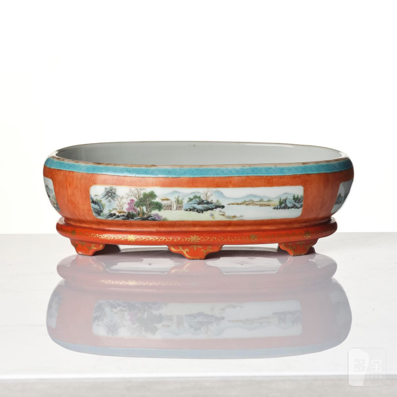 A Chinese faux bois jardiniere, - 图7